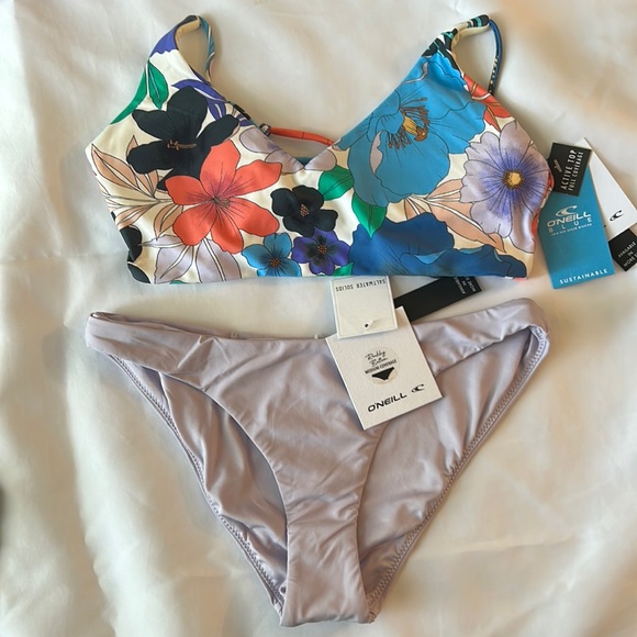 O'Neill XSmall 2-piece Bikini Abbie Floral Middles Saltwater